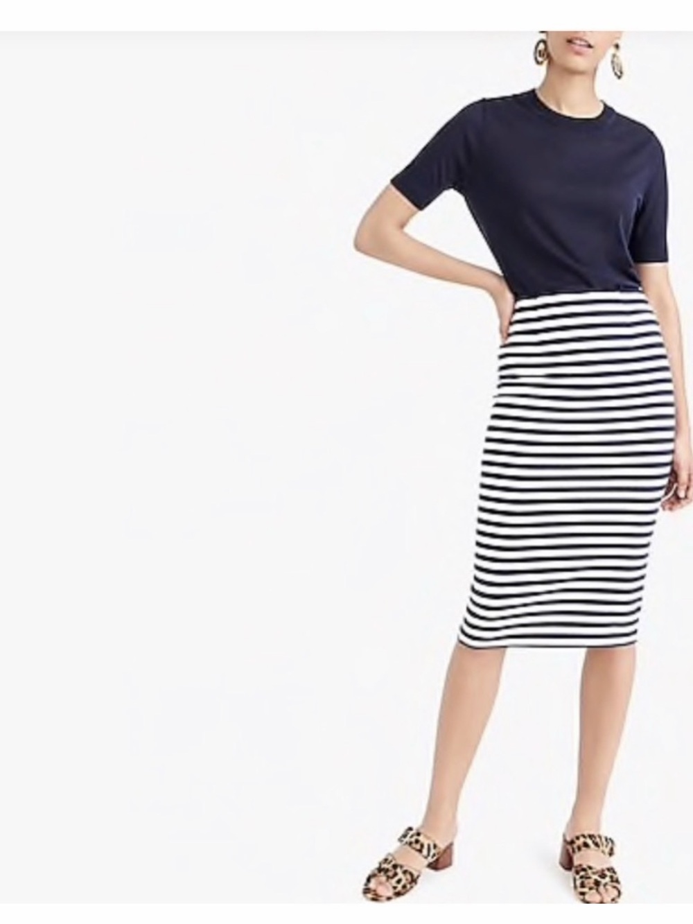 J. Crew striped nautical knit pencil skirt sz 2